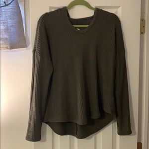 Soft Green Sweater w/ Hood